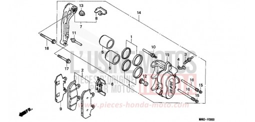 ETRIER DE FREIN AVANT (1) NX650T de 1996